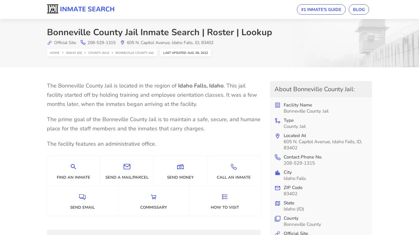 Bonneville County Jail Inmate Search | Roster | Lookup